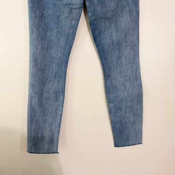 Mother Looker Ankle Fray Jeans Double Time Distressed Stretch Raw Hem Size 27 - Picture 6 of 13